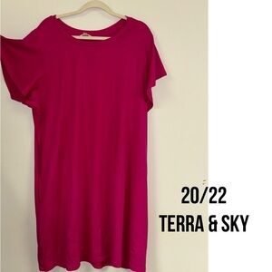 Terra & Sky tee shirt dress with pockets